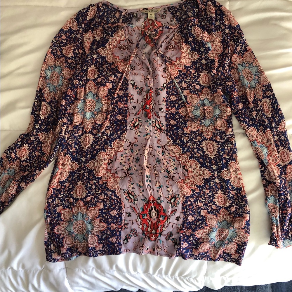 Lucky Brand Boho Peasant Top XS